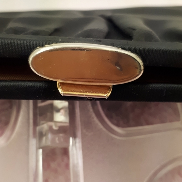Vintage Black Satin Evening Clutch - Picture 4 of 5